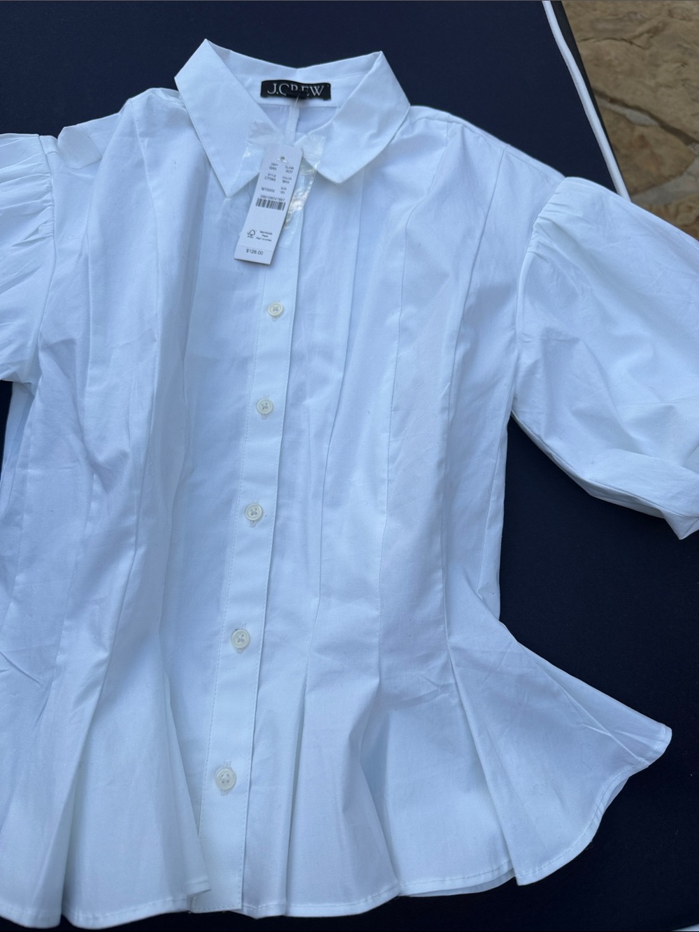 J CREW SIZE 00 Puff-sleeve button-up shirt CT093 $128 - Picture 6 of 12
